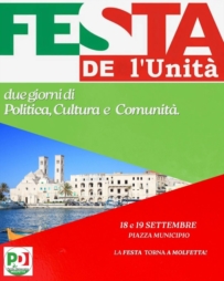 VINCONO LE ELEZIONI COMUNALI E RITORNA LA FESTA DELL'UNITA' PER IL PD DI MOLFETTA