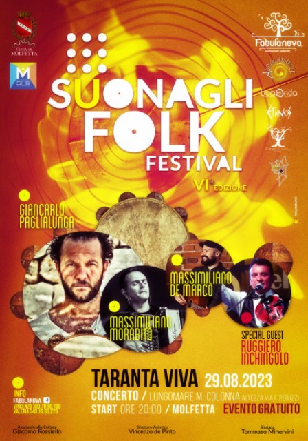 LA SESTA EDIZIONE DEL SUONAGLI FOLK FESTIVAL PRESENTA IL PROGETTO MUSICALE TARANTA VIVA