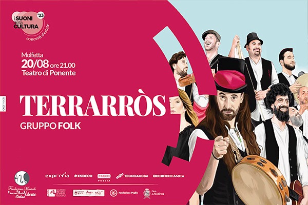 SPAZIO ALLA PIZZICA, ALLA TARANTELLA, ALLA TAMMURRIATA E AL FOLK, DOMENICA 20 AGOSTO, CON IL NOTO GRUPPO DELLA BASSA MURGIA, TERRARSS