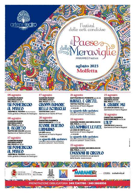 PROSEGUONO GLI SPETTACOLI PER FAMIGLIE E BAMBINI DEL FESTIVAL IL PAESE DELLE MERAVIGLIE  MARAMEO FESTIVAL