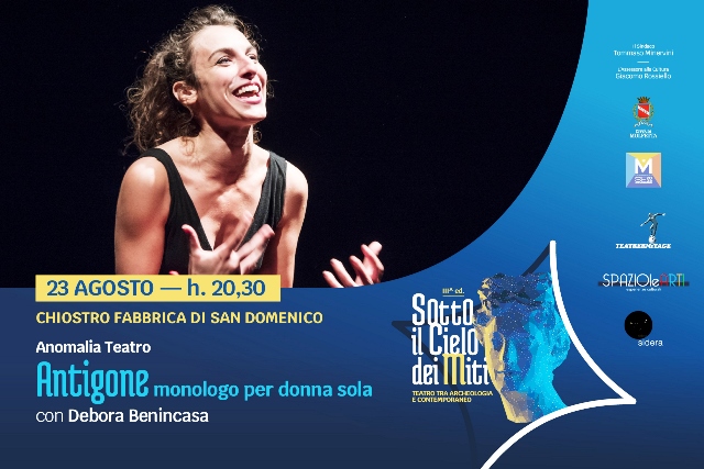 MERCOLED 23 AGOSTO IL PRIMO APPUNTAMENTO DELLA TERZA EDIZIONE DELLA RASSEGNA TEATRALE SOTTO IL CIELO DEI MITI