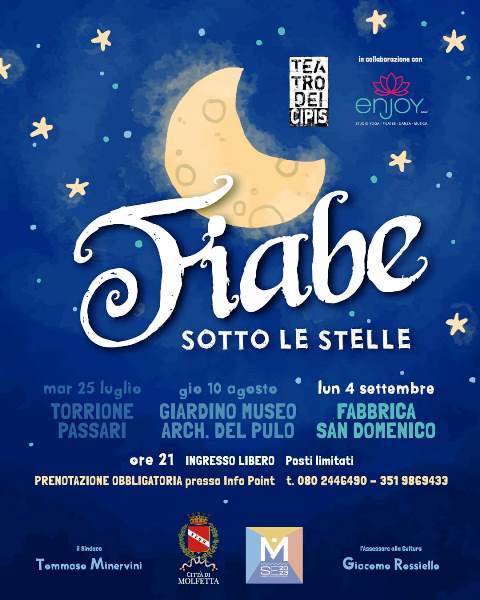 SI CONCLUDE LUNED 4 SETTEMBRE  LA RASSEGNA FIABE SOTTO LE STELLE DEL TEATRO DEI CIPIS