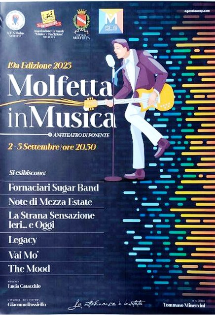 SI RINNOVA IL TRADIZIONALE APPUNTAMENTO CON  LO SPETTACOLO MOLFETTA IN MUSICA CHE QUESTANNO SI SVOLGER IN DUE SERATE: SABATO 2 E DOMENICA 3 SETTEMBRE