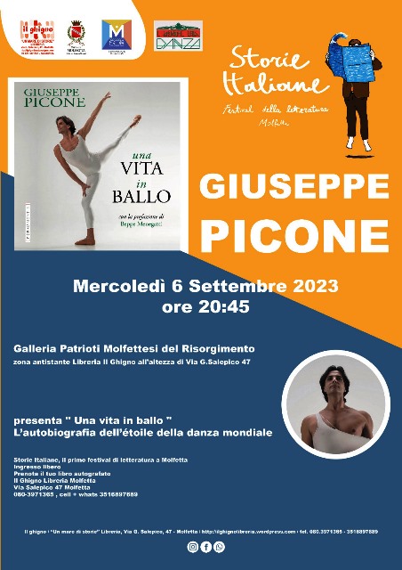 SECONDO APPUNTAMENTO DELLUNDICESIMA EDIZIONE DEL FESTIVAL STORIE ITALIANE. GIUSEPPE PICONE PRESENTA IL SUO LIBRO UNA VITA IN BALLO