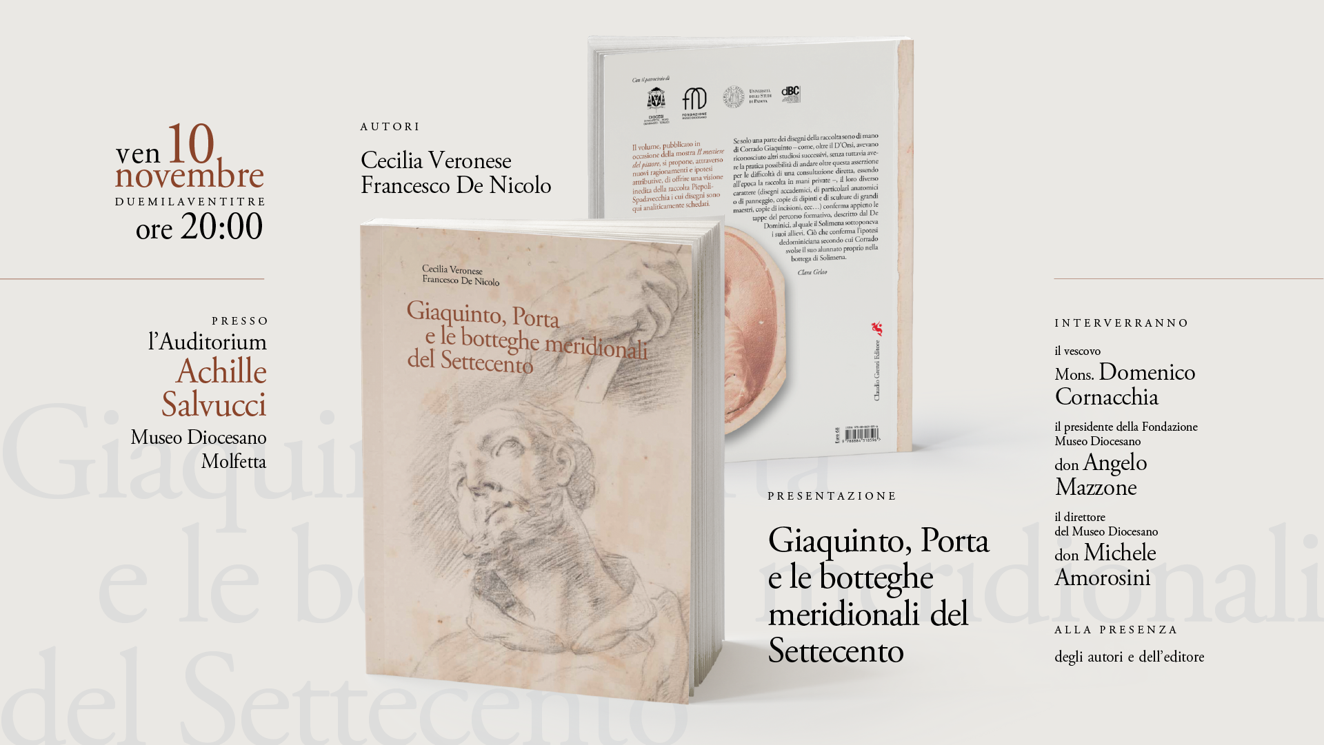 VENERDI 10 NOVEMBRE AL MUSEO DIOCESANO LA PRESENTAZIONE DEL VOLUME 