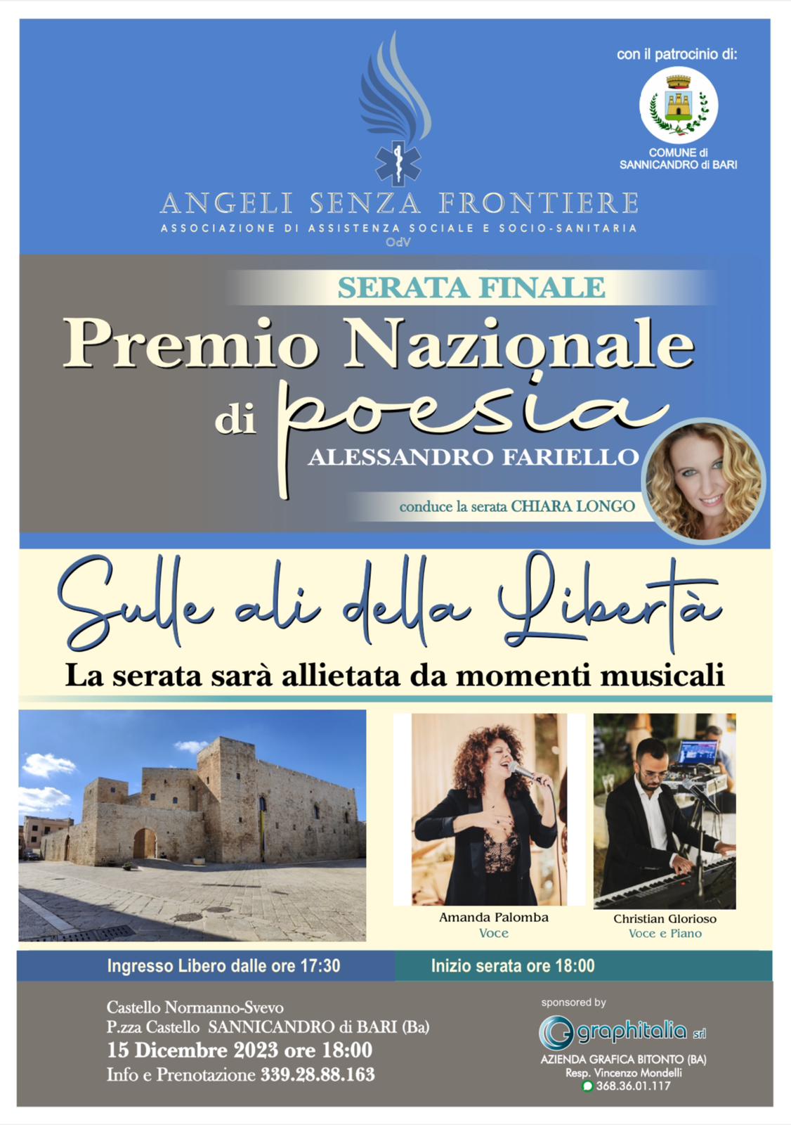 SI SVOLGER GIOVED 15 DICEMBRE LA SERATA DELLE PREMIAZIONI DEL CONCORSO DI POESIA SULLE ALI DELLA LIBERT  ALESSANDRO FARIELLO