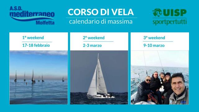 APERTE LE ISCRIZIONI AI CORSI DI VELA BASE TENUTI DA ISTRUTTORI UISP, ORGANIZZATI DALLASSOCIAZIONE MEDITERRANEO VELA MOLFETTA