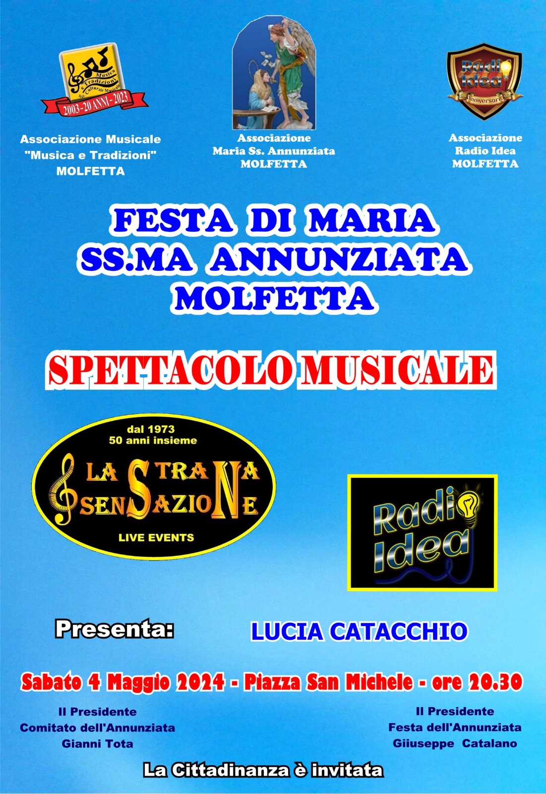 IL GRUPPO STORICO MOLFETTESE LA STRANA SENSAZIONE TERR UNO SPETTACOLO MUSICALE NEL CORSO DELLA FESTA DI MARIA SS.MA ANNUNZIATA A MOLFETTA
