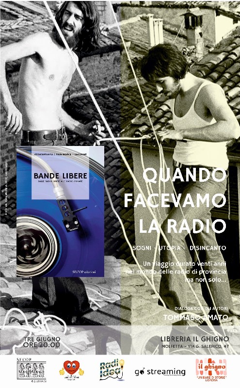 SAR PRESENTATO PRESSO IL GHIGNO LIBRERIA A MOLFETTA IL LIBRO BANDE LIBERE. DALLE RADIO LIBERE ALLE RADIO PRIVATE