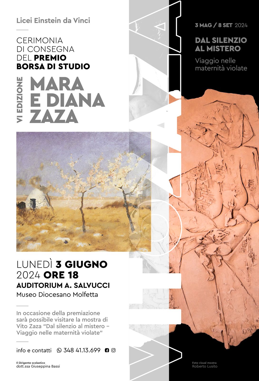 QUESTA SERA, LUNED 3 GIUGNO, CERIMONIA DI PREMIAZIONE DELLA SESTA EDIZIONE DELLA BORSA DI STUDIO MARA E DIANA ZAZA
