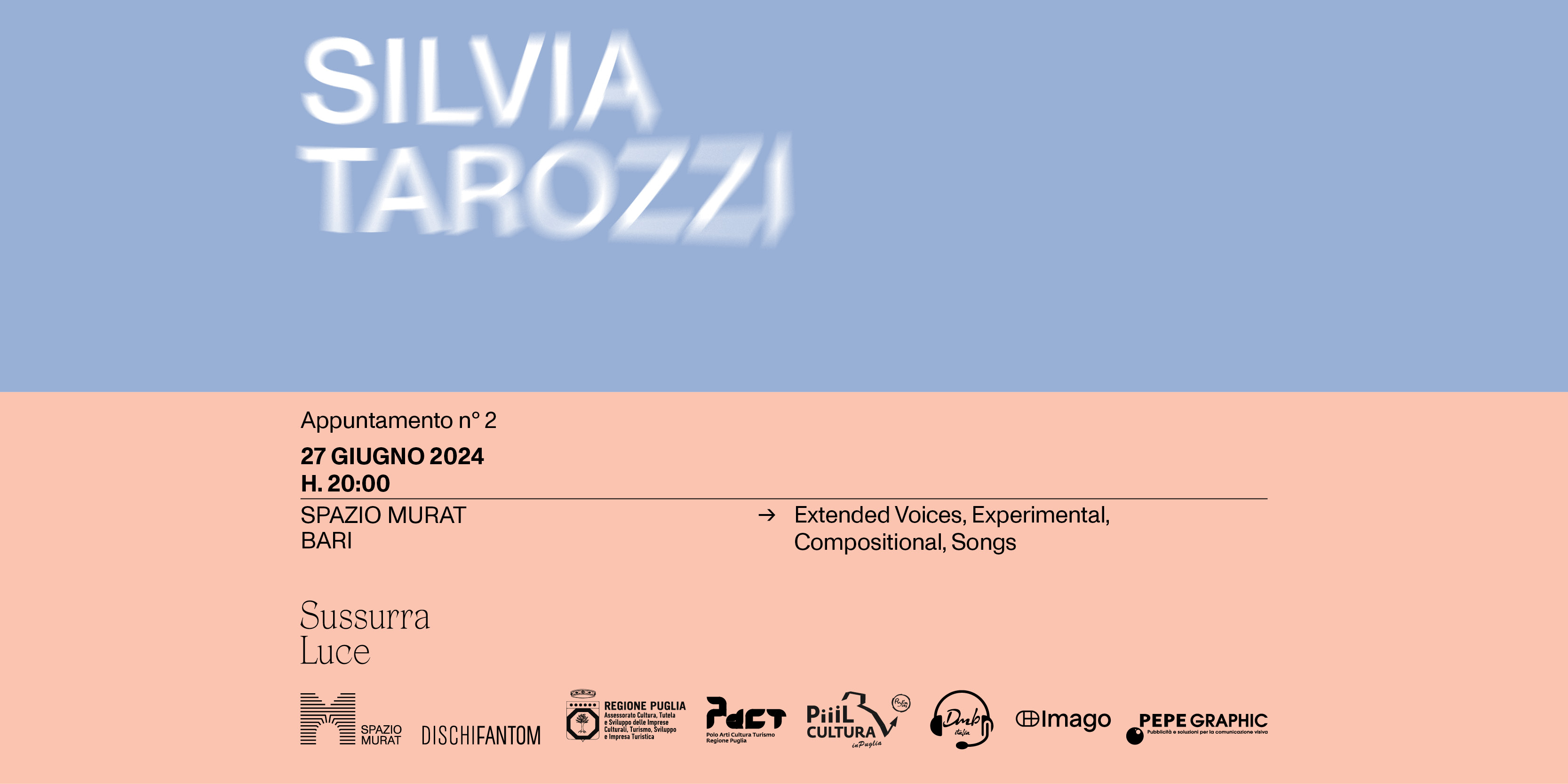 A SPAZIO MURAT, PER LA RASSEGNA SUSSURRA LUCE 2024, CONCERTO DELLA VIOLINISTA, COMPOSITRICE E IMPROVVISATRICE SILVIA TAROZZI