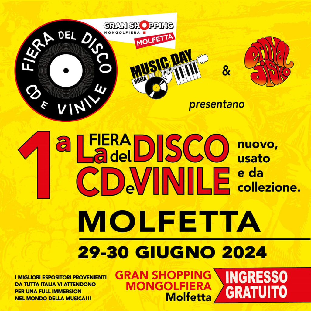 LA FIERA DEL DISCO NEI GIORNI 29 E 3O GIUGNO ALLA MONGOLFIERA DI MOLFETTA