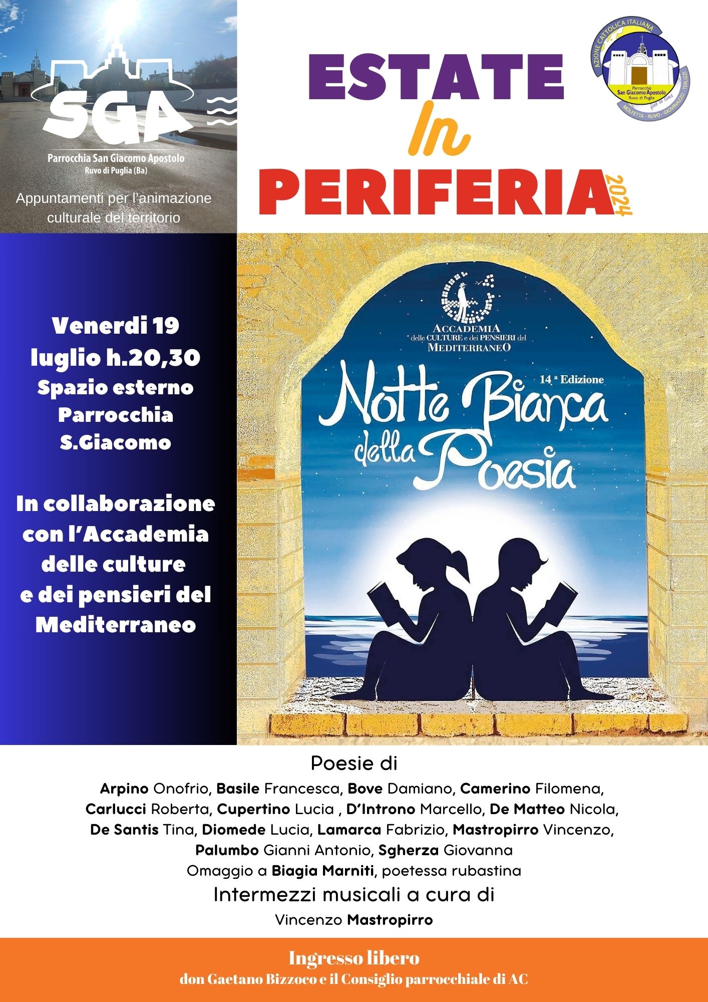 CS ESTATE IN PERIFERIA: A RUVO DI PUIGLIA LA SUMMER EDITION DELLA NOTTE BIANCA DELLA POESIA