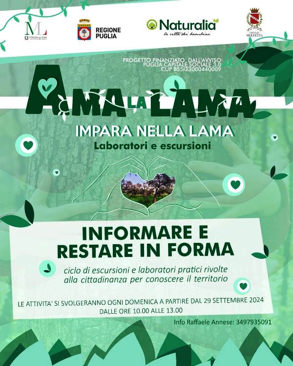 TORNANO GLI APPUNTAMENTI DEL PROGETTO AMA LA LAMA. DOMENICA 29 SETTEMBRE APPUNTAMENTO ALLE ORE 10:00