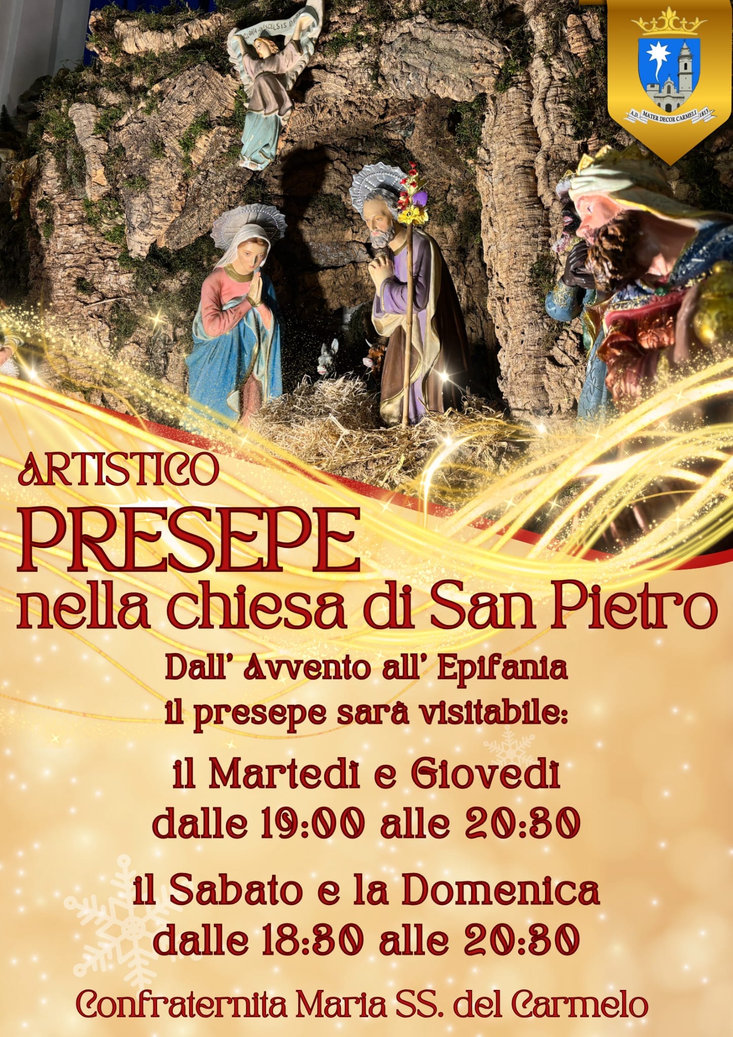 TRA LE NOVITA' DI QUEST'ANNO IL PRESEPE ARTISTICO NELLA CHIESA DI SAN PIETRO