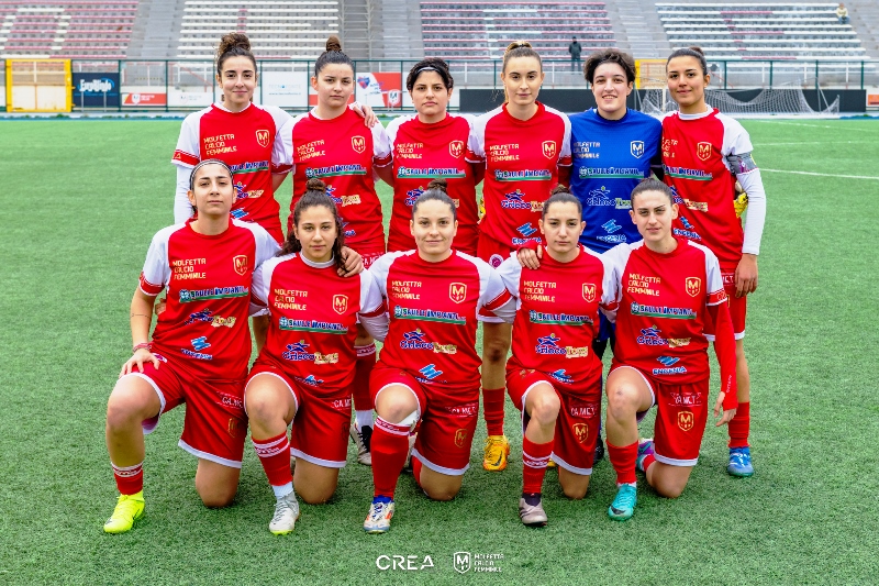 VINCE IN RIMONTA LA MOLFETTA CALCIO FEMMINILE CHE CONSOLIDA IL PRIMATO IN CLASSIFICA