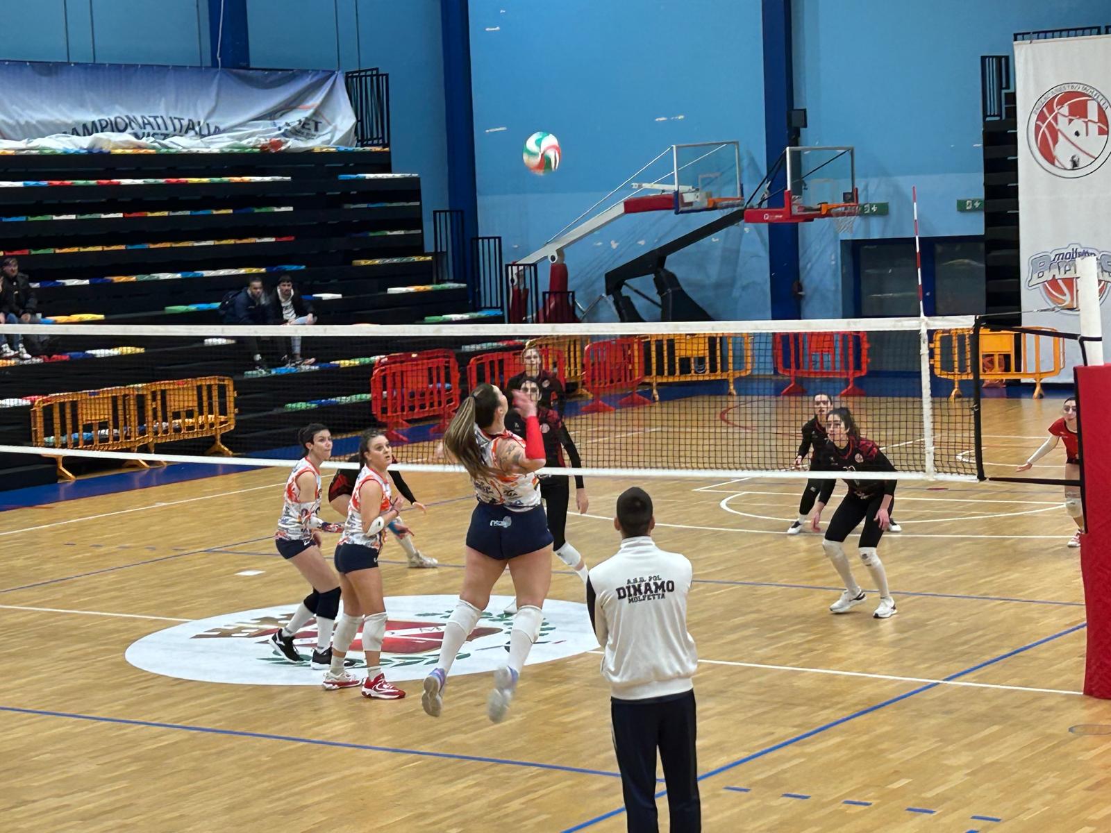 INIZIA IL GIRONE DI RITORNO DEL CAMPIONATO DI PALLAVOLO FEMMINILE DI SERIE C. IMPEGNO CASALINGO PER LA DINAMO CAB MOLFETTA CHE OSPITA AL PALAPOLI LA PRIMADONNA BARI