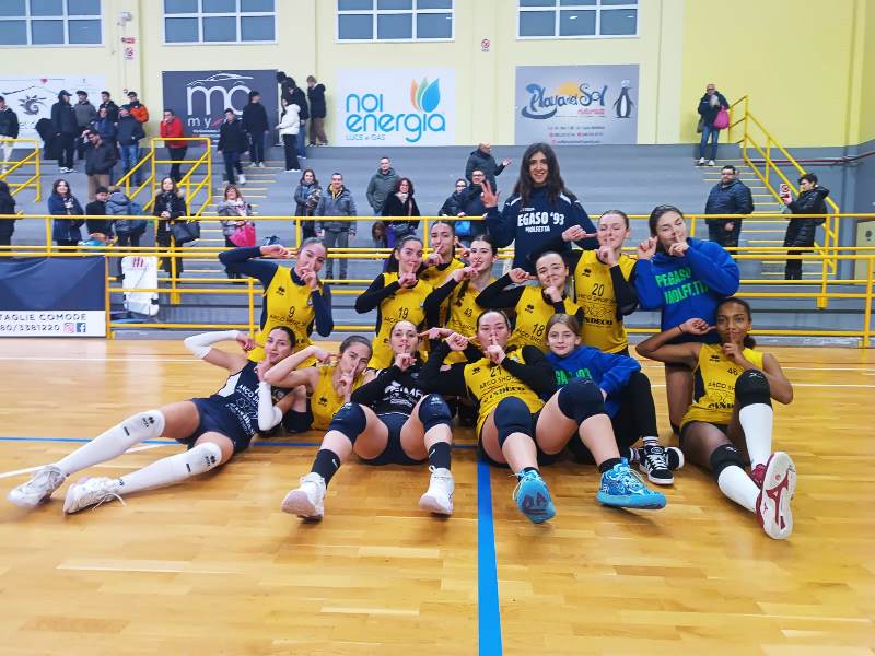 PROSEGUE LA MARCIA VINCENTE DELLUNDER 18 DELLASDAM PEGASO 93 MOLFETTA. AI QUARTI DI FINALE BATTE LA POLIS VOLLEY CORATO PER 3-1 E ACCEDE ALLA SEMIFINALE TERRITORIALE