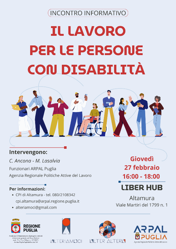 INCONTRO INFORMATIVO AD ALTAMURA: IL LAVORO PER LE PERSONE CON DISABILIT