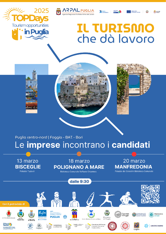ARPAL PUGLIA, ARRIVA A POLIGNANO A MARE TOPDAYS: IL TURISMO CHE D LAVORO