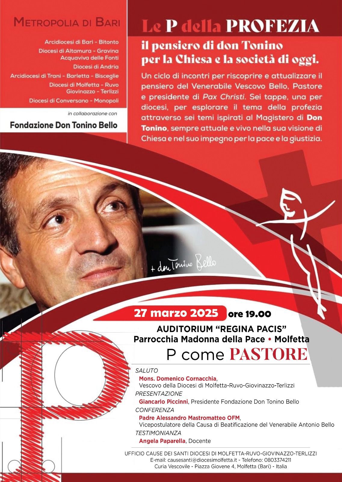 QUESTA SERA, GIOVEDÌ 27 MARZO, ALLE ORE 19.00 PRESSO L’AUDITORIUM “REGINA PACIS” DELLA MADONNA DELLA PACE SERATA DEDICATA AL PENSIERO DI DON TONINO BELLO