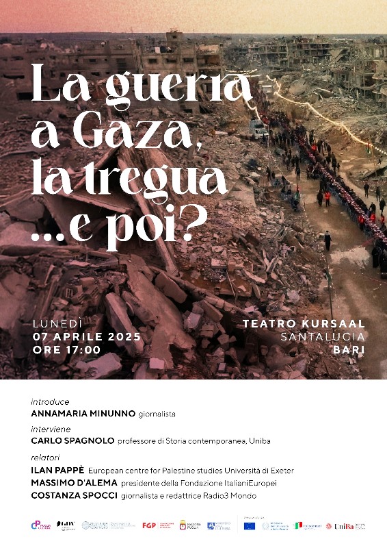 QUAL  IL FUTURO DELLA STRISCIA DI GAZA DOPO LA TREGUA? A BARI UN APPUNTAMENTO PER CHI VUOLE APPROFONDIRE E COSTRUIRE UN NUOVO PUNTO DI VISTA