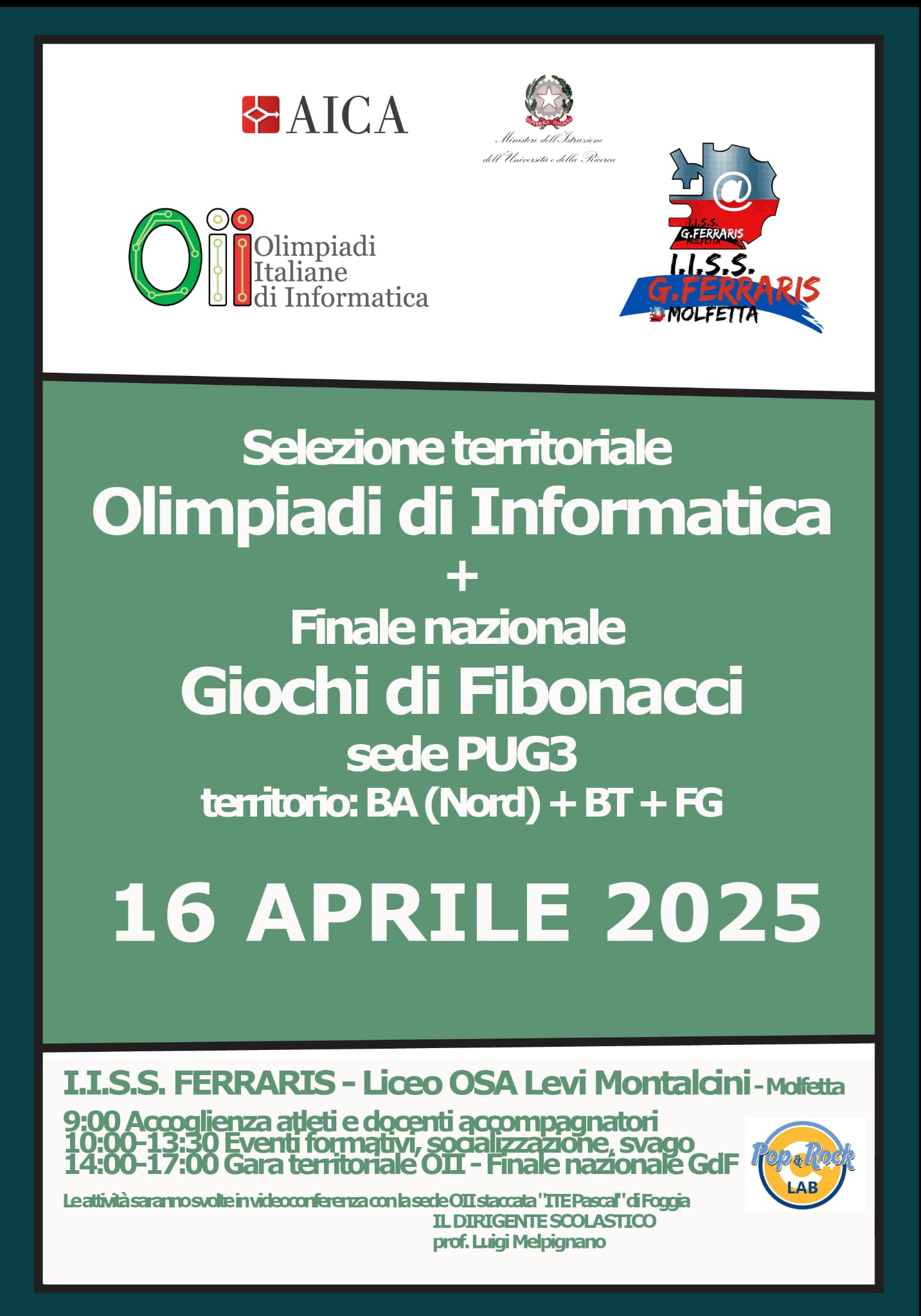 OLIMPIADI DI INFORMATICA: GARA TERRITORIALE PER PUGLIA-NORD AL FERRARIS DI MOLFETTA