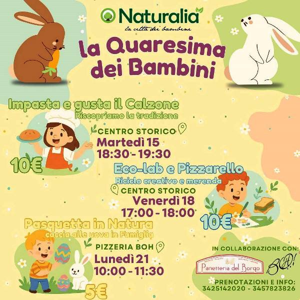 CON NATURALIA, TRE APPUNTAMENTI RISERVATI AI BAMBINI PER UNA QUARESIMA DEDICATA ALLA RISCOPERTA DELLE SPECIALIT MOLFETTESI