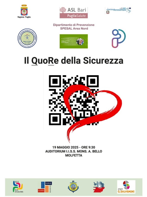 LINNOVAZIONE E LA SICUREZZA SUL LAVORO  SONO I TEMI DEL PROGETTO IL QUORE DELLA SICUREZZA PROMOSSO DALLO SPESAL AREA NORD CHE HA COINVOLTO ALCUNE SCUOLE DEL TERRITORIO