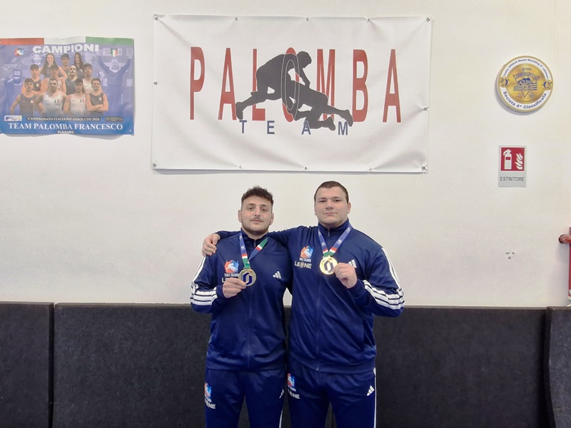 I LOTTATORI DEL TEAM PALOMBA, MARTINO PILIERO (KG 125) E GIULIANO SPACCAVENTO (KG 97) SONO STATI CONVOCATI AI CAMPIONATI EUROPEI UNDER 20 DI LOTTA OLIMPICA
