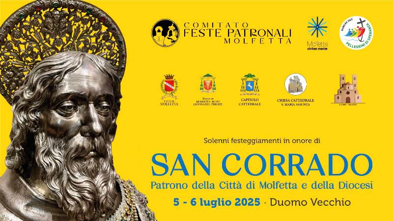 INIZIANO OGGI, LUNED 30 GIUGNO, I FESTEGGIAMENTI IN ONORE DEL PATRONO DELLA DIOCESI DI MOLFETTA, SAN CORRADO DI BAVIERA