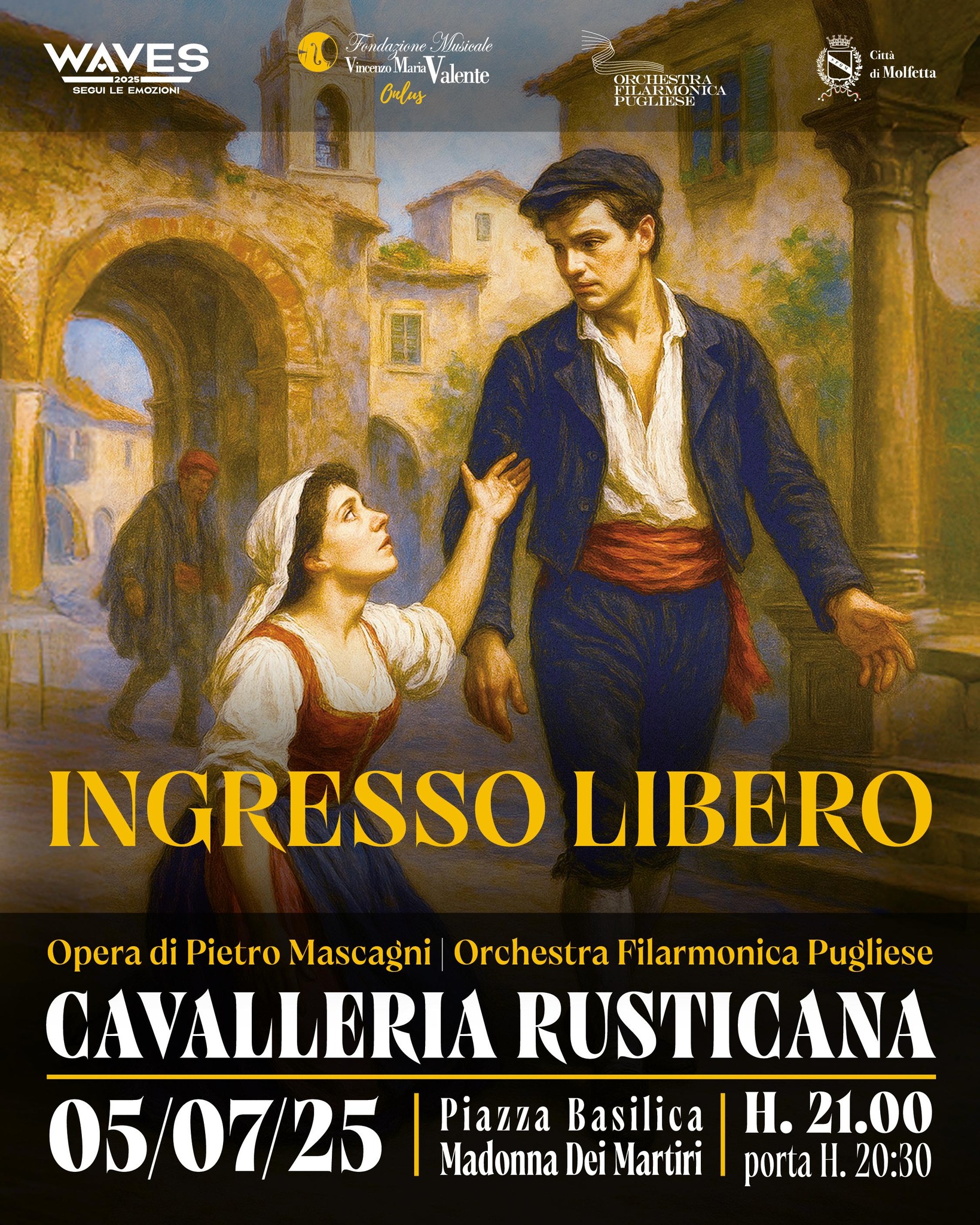 SABATO 5 LUGLIO, LA PIAZZA DELLA BASILICA DELLA MADONNA DEI MARTIRI SI TRASFORMA IN UN TEATRO LIRICO