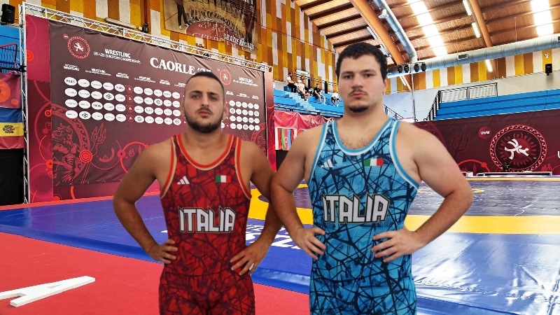GLI AZZURRI MARTINO PILIERO (KG 125) E GIULIANO SPACCAVENTO (KG 97), DEL TEAM PALOMBA SONO PRONTI PER PARTECIPARE ALLE GARE DEL CAMPIONATO EUROPEO UNDER 20