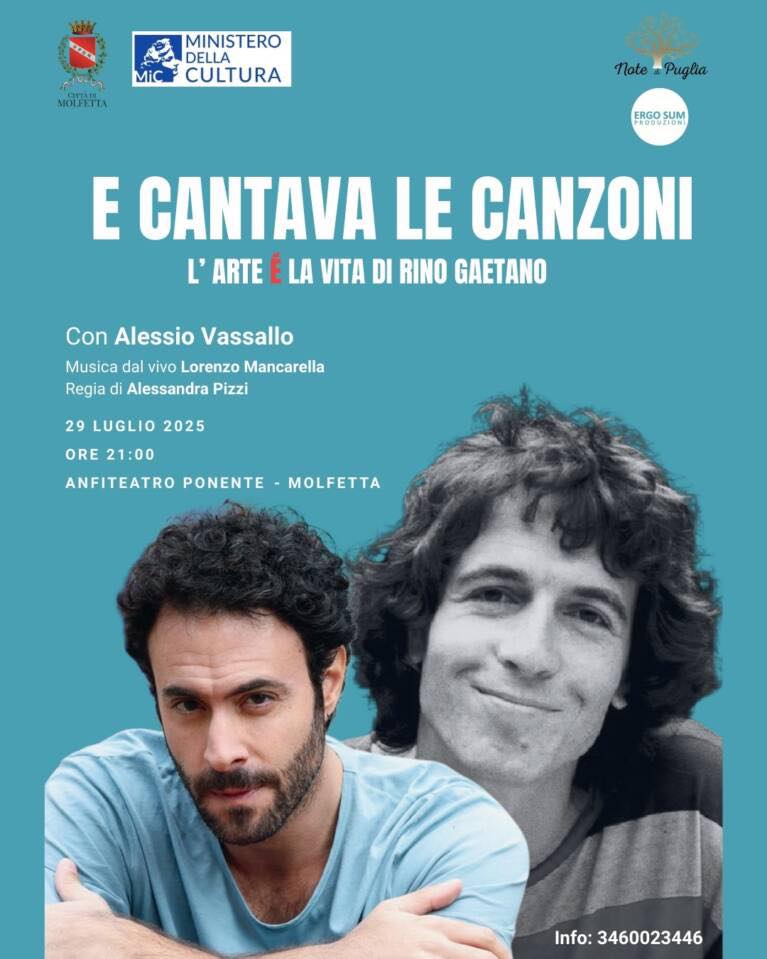 UN VIAGGIO MUSICALE PER RICORDARE RINO GAETANO, MARTEDI 29 LUGLIO ALLANFITEATRO DI PONENTE: E CANTAVA LE CANZONI, LARTE E LA VITA DI RINO GAETANO