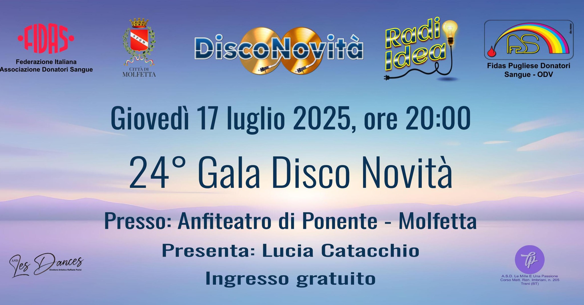 QUESTA SERA GRANDE APPUNTAMENTO MUSICALE GRATUITO CON LA 24ESIMA EDIZIONE DI GALA DISCONOVITA