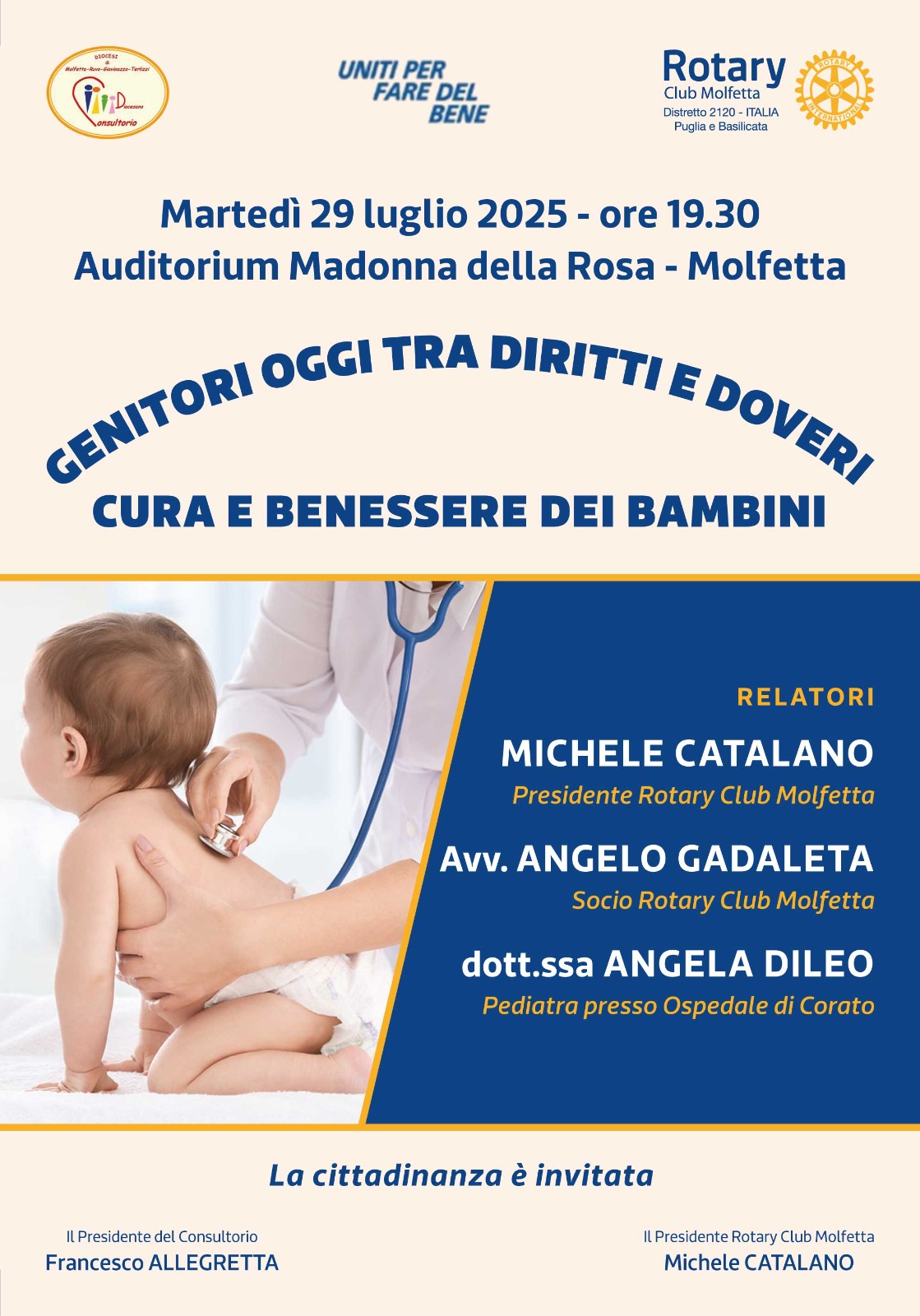 GENITORI OGGI TRA DIRITTI E DOVERI - CURA E BENESSERE DEI BAMBINI. SE NE PARLERA' IN UN INCONTRO PUBBLICO