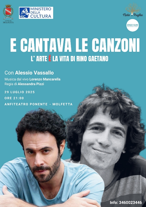 L’ORCHESTRA AL FEMMINILE NOTE DI PUGLIA PRESENTA LO SPETTACOLO “E CANTAVA LE CANZONI – L’ARTE E' LA VITA DI RINO GAETANO”