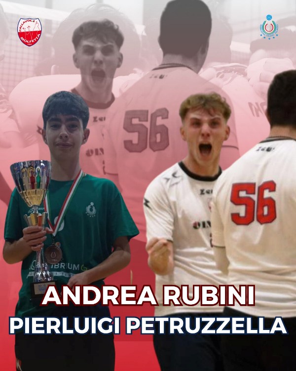 CRESCIUTI NEL SETTORE GIOVANILE BIANCOROSSO, PIERLUIGI PETRUZZELLA E ANDREA RUBINI, FARANNO PARTE DELLA PRIMA SQUADRA DELLINDECO MOLFETTA