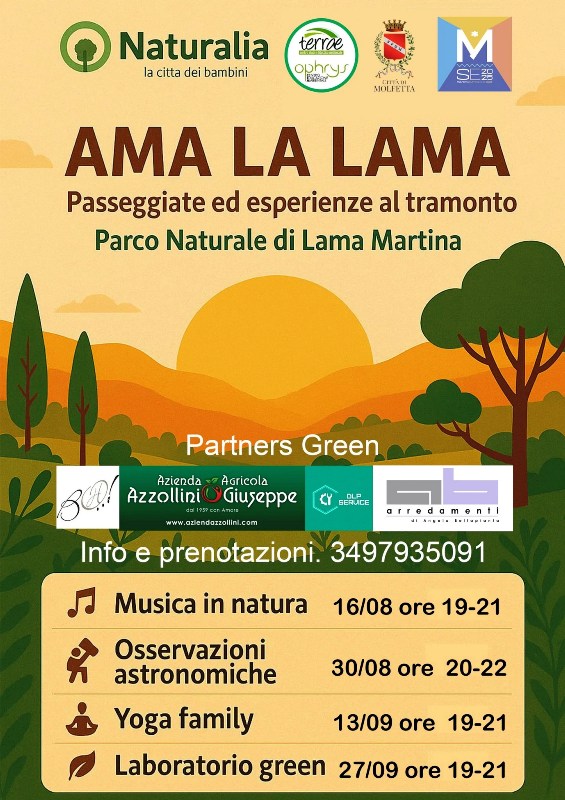 SABATO 13 SETTEMBRE TERZO APPUNTAMENTO DELLA RASSEGNA AMA LA LAMA A CURA DI NATURALIA LA CITTA' DEI BAMBINI