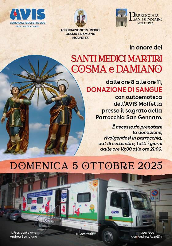 AIUTATECI AD AIUTARE - IL TUO SANGUE PU ESSERE IL FUTURO PER QUALCUNO. APPELLO DELLAVIS MOLFETTA AI MOLFETTESI A PARTECIPARE ALLA RACCOLTA SANGUE