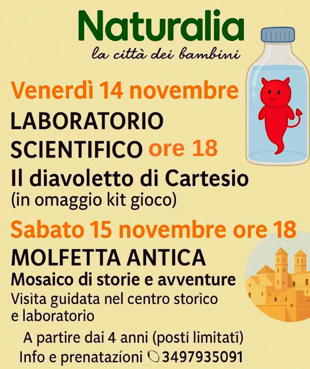 DUE NUOVI APPUNTAMENTI NEL WEEKEND CON I LABORATORI DI NATURALIA  LA CITT DEI BAMBINI