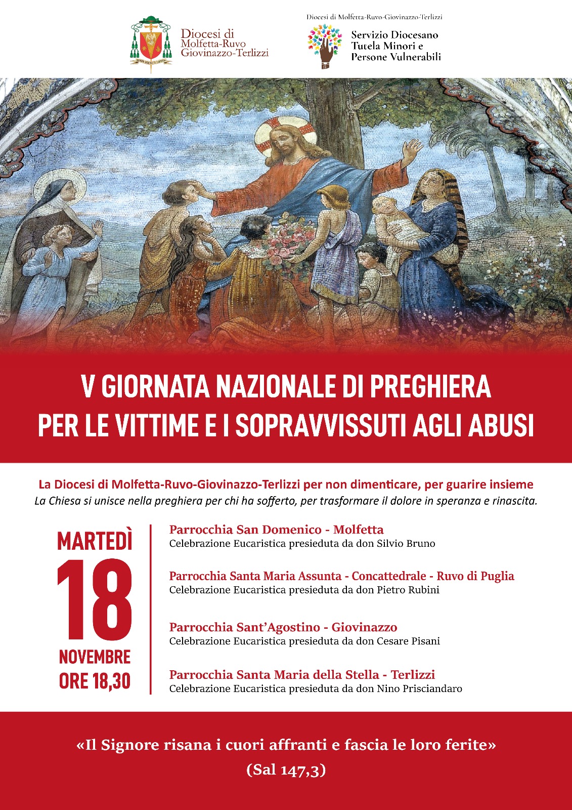 LA DIOCESI DI MOLFETTA-RUVO-GIOVINAZZO-TERLIZZI CELEBRA LA V GIORNATA NAZIONALE DI PREGHIERA PER LE VITTIME E I SOPRAVVISSUTI AGLI ABUSI