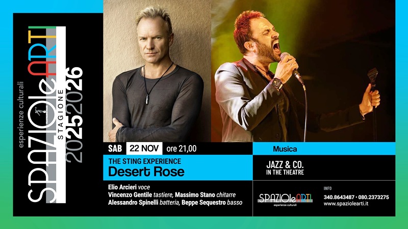 IL QUINTETTO DESERT ROSE PROPONE UN CONCERTO OMAGGIO A STING 