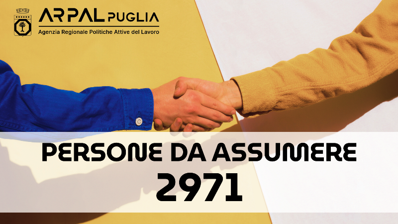 WORKUP: QUASI 3000 PERSONE DA ASSUMERE NELLE PROVINCE BARI, BAT E FOGGIA