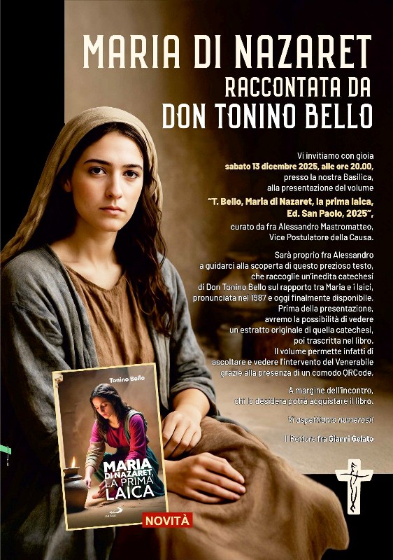 SARA' PRESENTATO SABATO 13 DICEMBRE PRESSO LA BASILICA DELLA MADONNA DEI MARTIRI IL LIBRO MARIA DI NAZARET, LA PRIMA LAICA