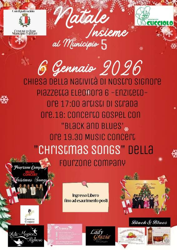 SI CONCLUDE MARTEDI� 6 GENNAIO IL CARTELLONE DI EVENTI NATALIZI �NATALE INSIEME AL MUNICIPIO 5�