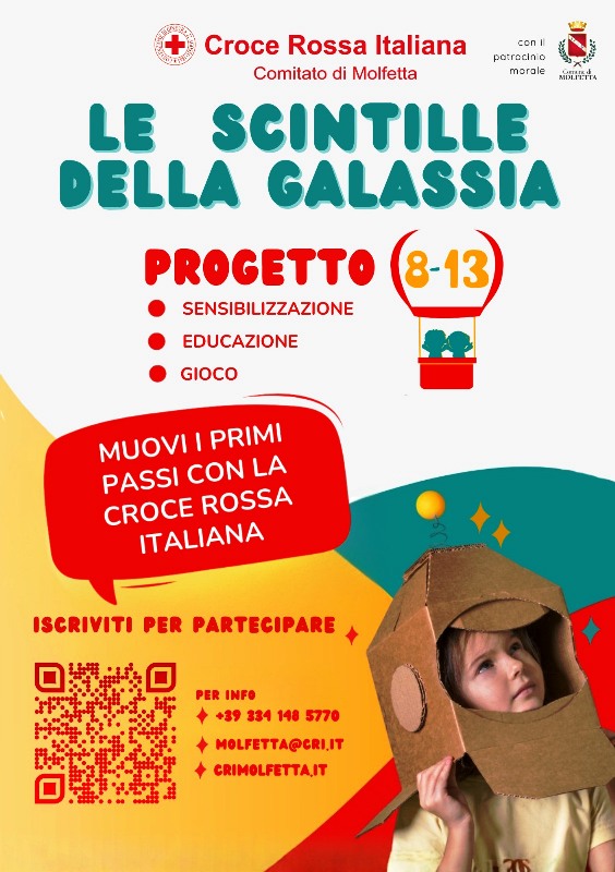 CROCE ROSSA MOLFETTA AVVIA IL PROGETTO 8-13: EDUCAZIONE ALLA SOLIDARIET� PER I GIOVANI