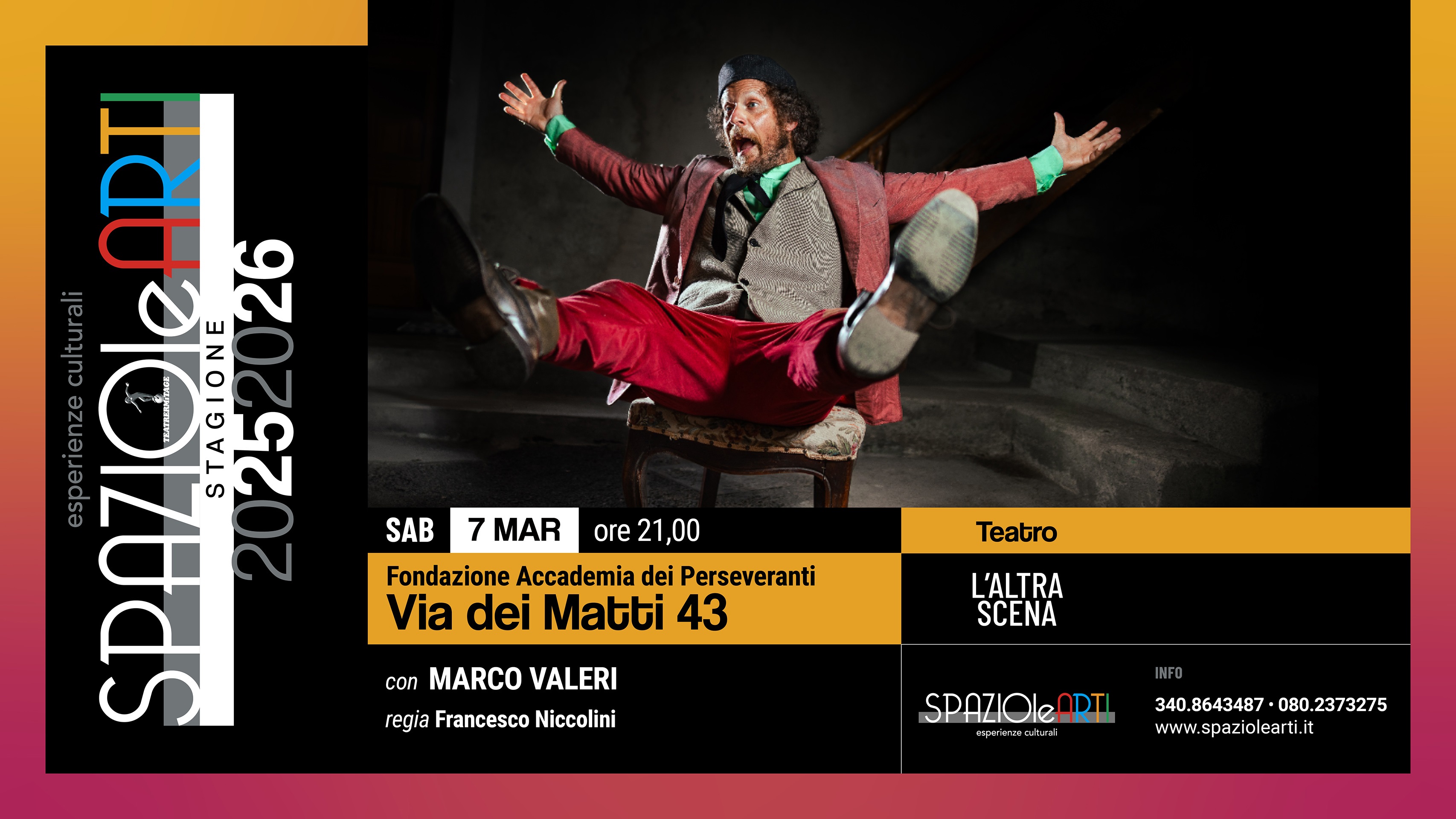 MARCO VALERI PORTA IN SCENA 