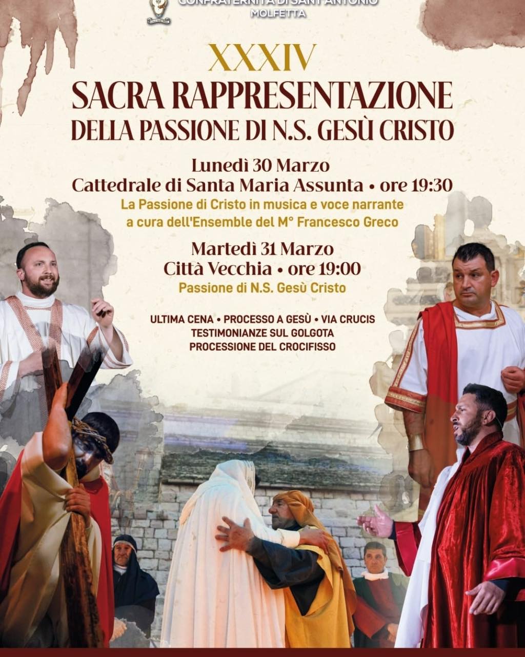 PASSIONE DI CRISTO A MOLFETTA: DOPPIO EVENTO DI FEDE E MUSICA