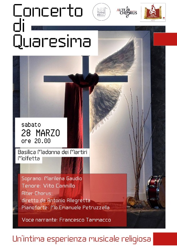 SABATO 28 MARZO PRESSO LA BASILICA DELLA MADONNA DEI MARTIRI, CONCERTO DI QUARESIMA